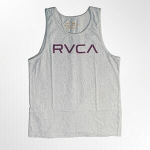 RVCA Grey Tank Top with Red Logo - Men's Large